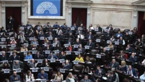 Diputados en sesión plenaria debatiendo proyectos legislativos en el Congreso Nacional de Argentina