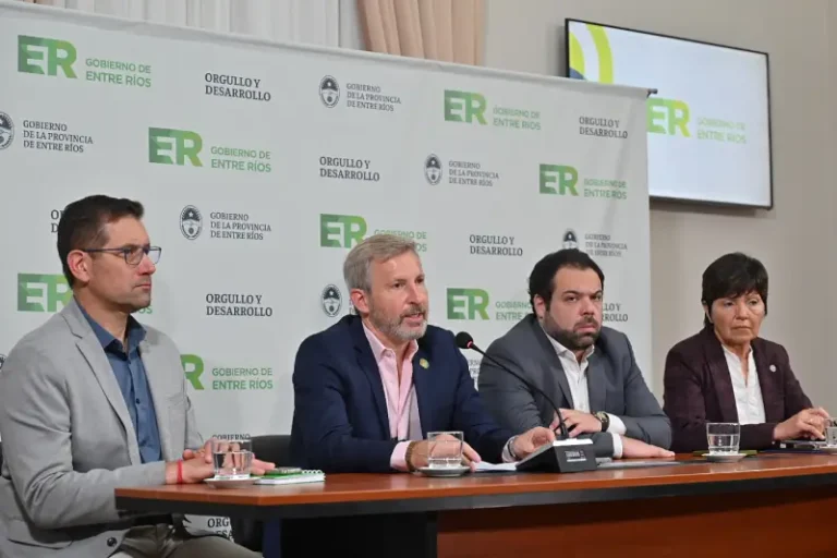 El gobernador Rogelio Frigerio anuncia reducción de tasas en la boleta de luz junto a funcionarios provinciales
