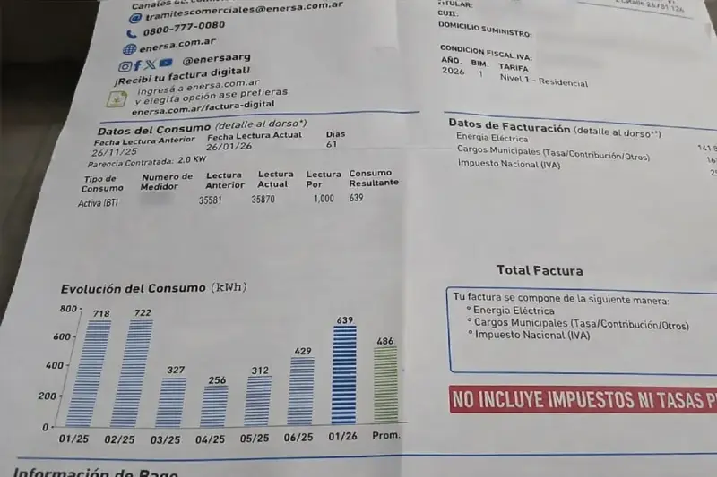 Entre Ríos reduce impuestos y congela parte de la factura de luz