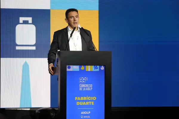 Fabricio Duarte durante un congreso sobre gas licuado de petroleo