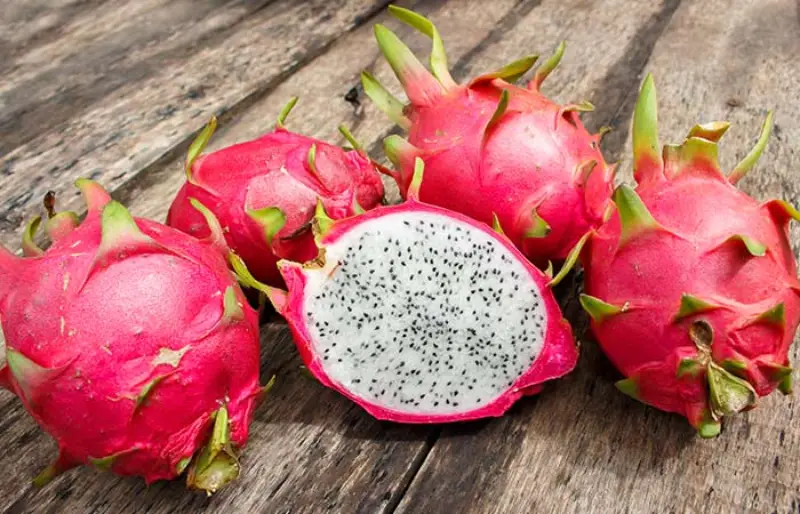 Frutas de pitaya recién cosechadas, ricas en nutrientes