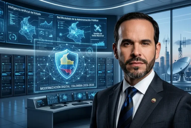 Abelardo De la Espriella presenta su visión de transformación digital para Colombia basada en inteligencia artificial, blockchain y conectividad tecnológica.