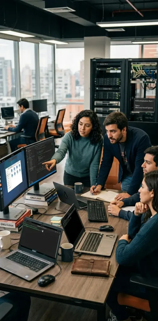 Especialistas trabajan con tecnologías de software libre y sistemas GNU/Linux para desarrollar infraestructura digital abierta, transparente y orientada a la soberanía tecnológica.