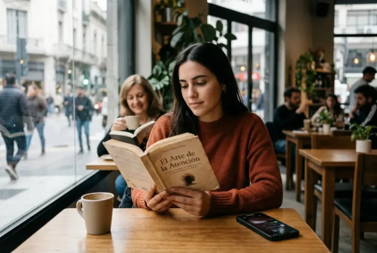 Appstinence y detox digital: persona reduciendo el uso del smartphone para recuperar bienestar digital