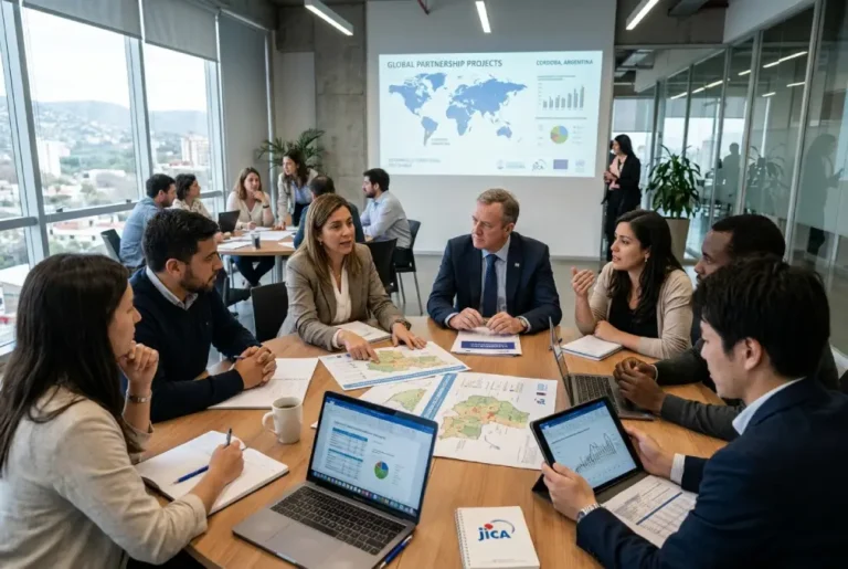 Representantes de instituciones, empresas y organizaciones participan en una reunión sobre cooperación internacional para el desarrollo y formulación de proyectos.