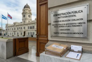 Edificio de la Unidad Ejecutora Provincial en el marco de un concurso para acceder a la planta permanente.